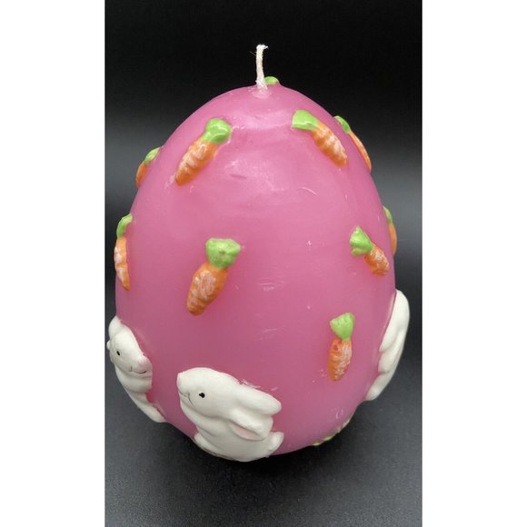 5.5 in Easter Bunny Candle Rabbits Pink Egg Carrots Large - Picture 4 of 6